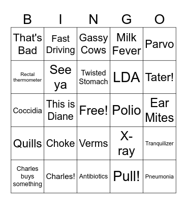 The Incredible Dr. Pol Bingo Card