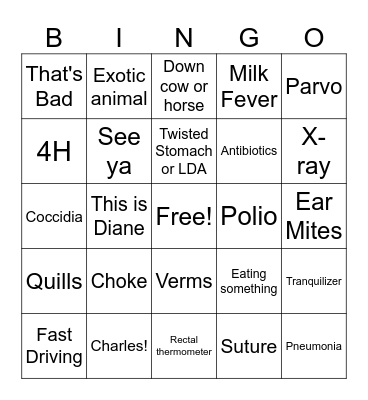 The Incredible Dr. Pol Bingo Card