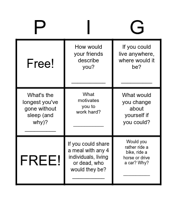 CAED Bingo Card