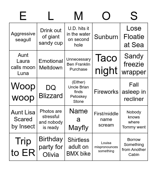 Elmos Bingo Card