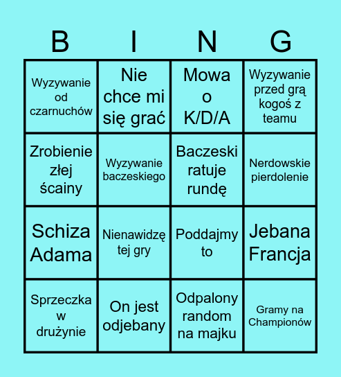 R6 Diskordowa Bingo Card