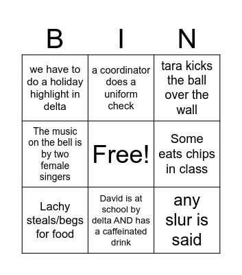 back to school bingo Card