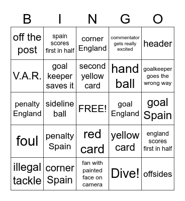 Soccer Bingo Card