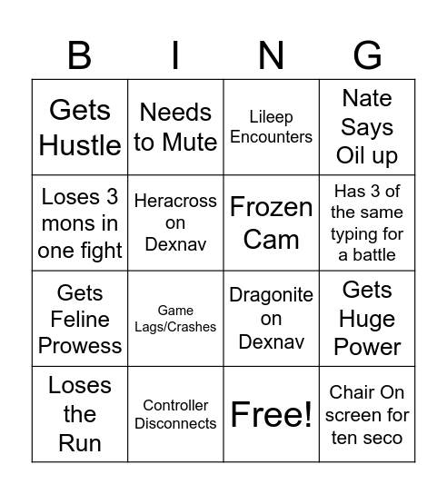 Rad Red Bingo Card