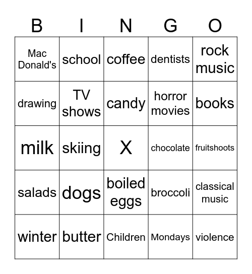 Do you hate...? Bingo Card