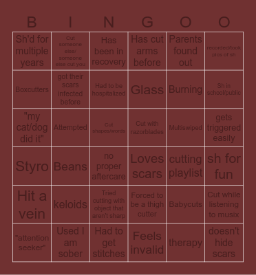 Rina's sh bingo Card