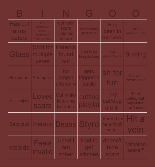 Rina's sh bingo Card