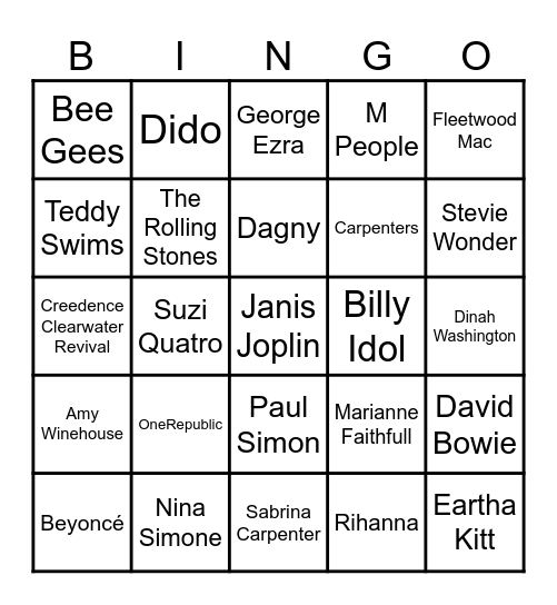 🐯 Bingo 73 🐯 Bingo Card