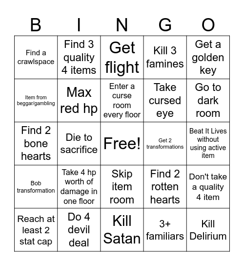 TBOI BINGO Card