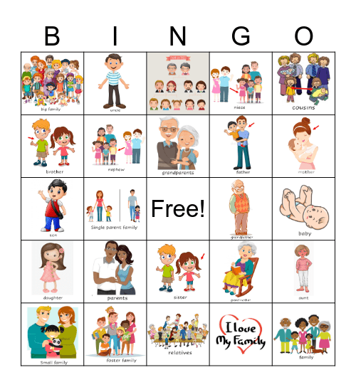 Family Bingo Card