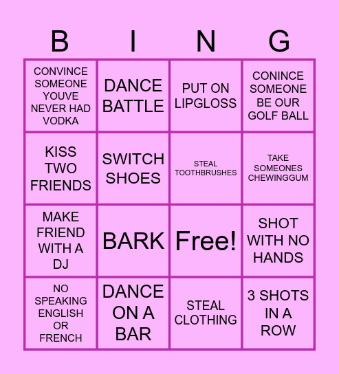 MABELLA Bingo Card
