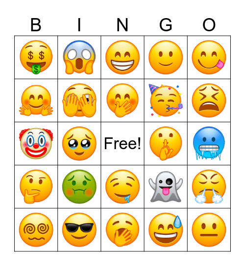 EMOJI Bingo Card