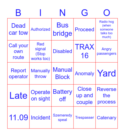 Manual Block Bingo Card