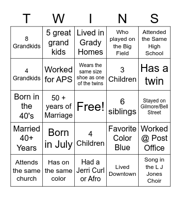 Cleo & Clemontez 80th Birthday Bingo Card