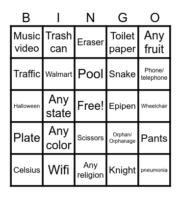 Infinite craft Bingo Card