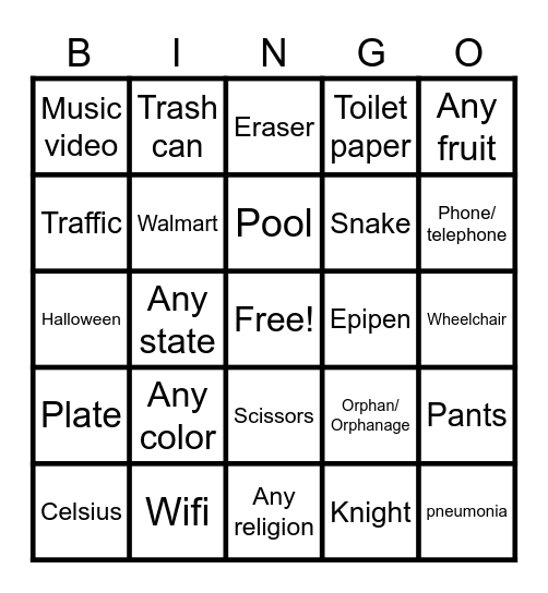 Infinite craft Bingo Card