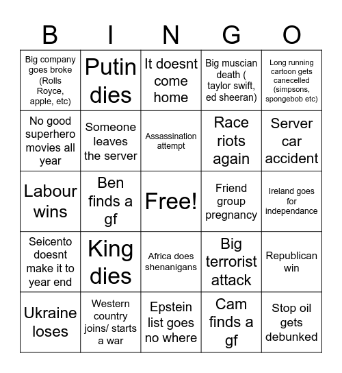 2024 bingo Card