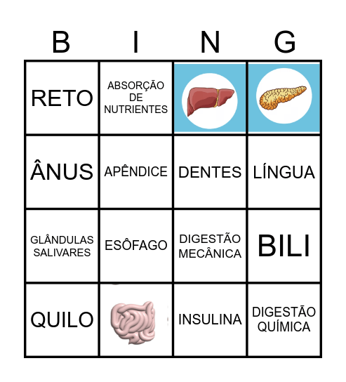 BINGO DIGESTIVO Bingo Card