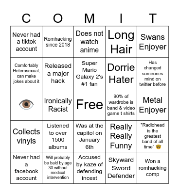 Comit Bingo Card