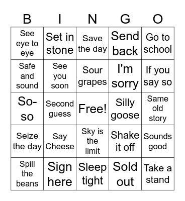 /s/ phrase bingo Card