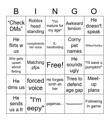 Edating BINGO Card