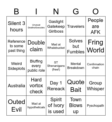 Long Game 20 (Player Edition) Bingo Card