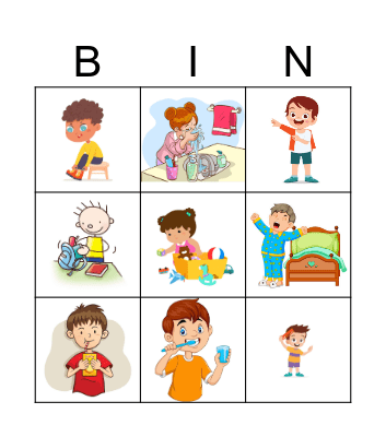 MORNING ROUTINES Bingo Card