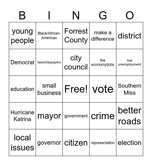 Community Bing Bingo Card