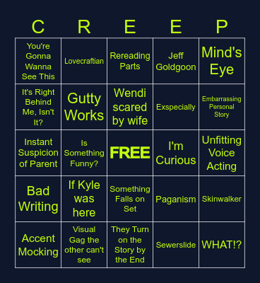 CREEPCAST BINGO Card