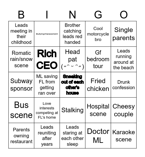 Kdrama Bingo ٩꒰ʘʚʘ๑꒱۶ Bingo Card