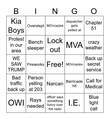 RNC FUN Bingo Card