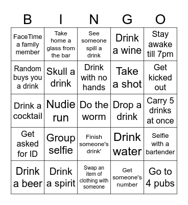 Manda's Birthday Bingo Card