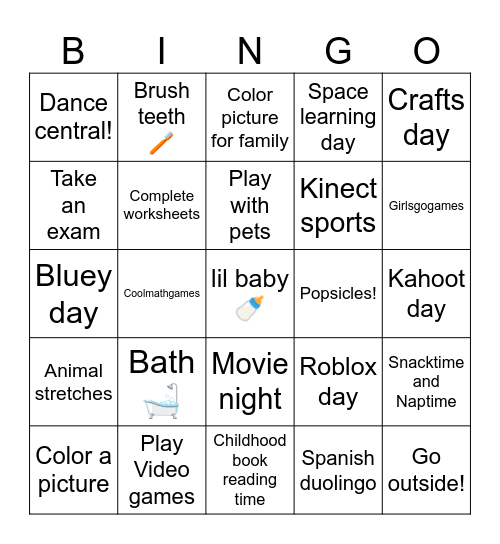 Baby Bucketlist 🚀 Bingo Card