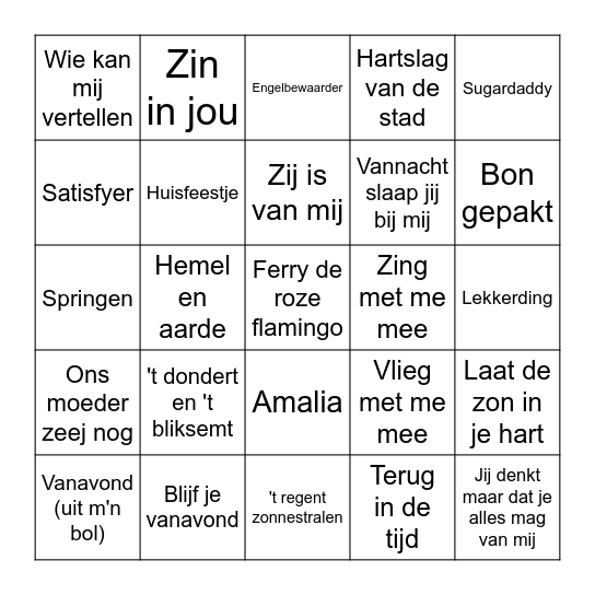 Hollandse Bingo Card