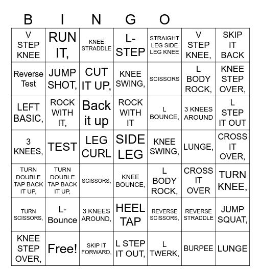 XTREME HIP HOP BINGO Card