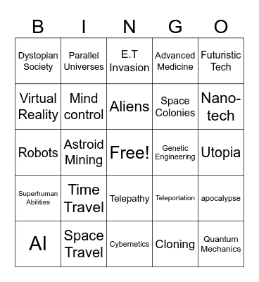 Sci-Fi Bingo Card