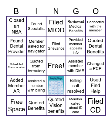 Looping Bingo Card