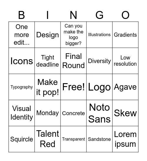 Design Bingo Card