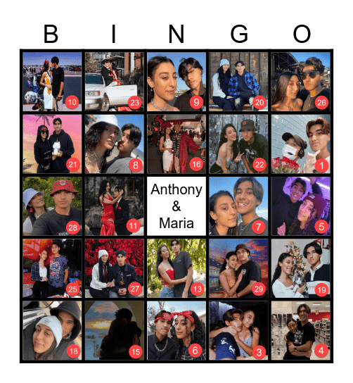 Mr. & Mrs. Sanchez 8/3/24 Bingo Card