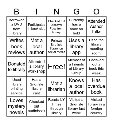 Summer Social Bingo Card