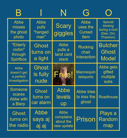 AbbeWeg's Phasmophobia Bingo Card