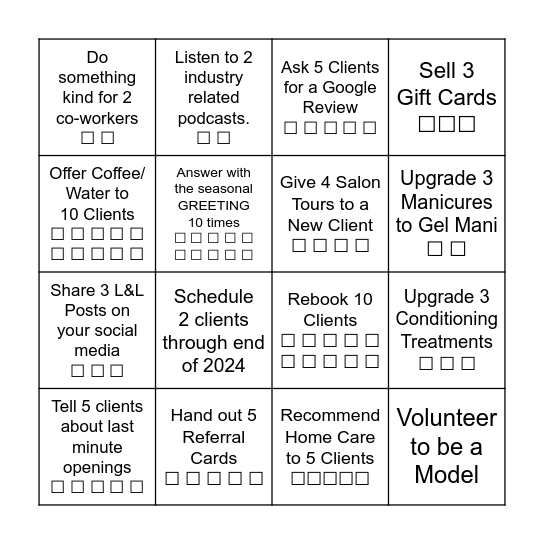 FRONT DESK BINGO! (8/1-8/14/24) Bingo Card