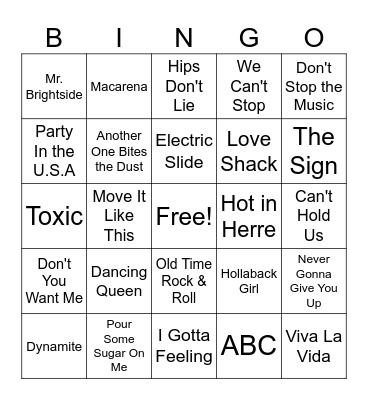Music Bingo #2 Bingo Card