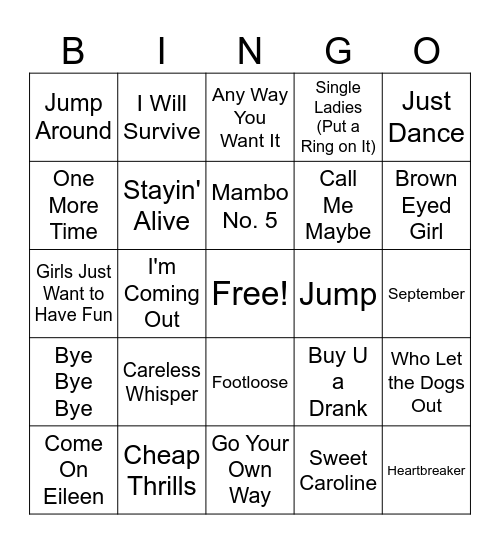 Music Bingo #3 Bingo Card