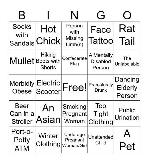 Sawdust Days Bingo Card