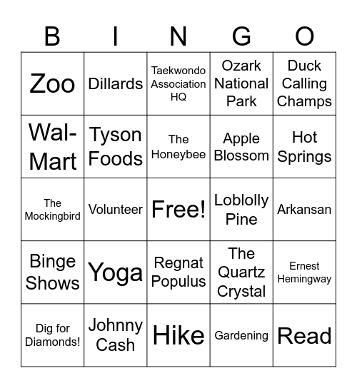 Melindas Retirement Bingo Card