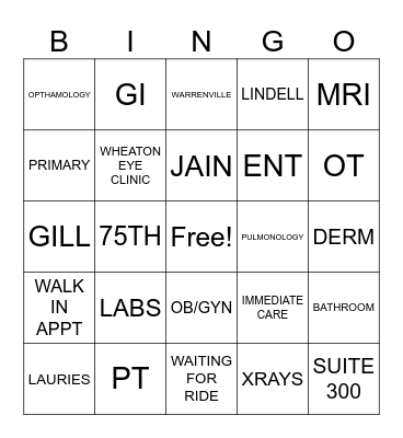 Lost People Bingo Card