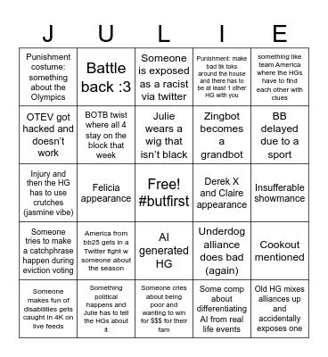 Queb BB26 Bingie Bingo Card