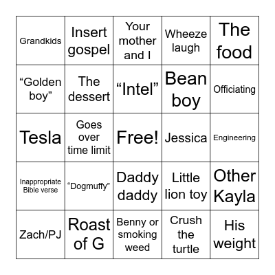 Chris Bingo Card