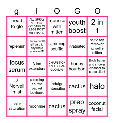 GLO BINGO Card